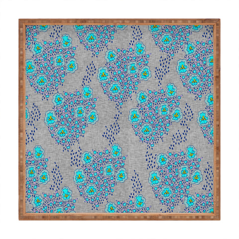 Holli Zollinger Boho Turquoise Floral Square Tray