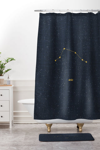 Holli Zollinger CONSTELLATION ARIES Shower Curtain And Mat