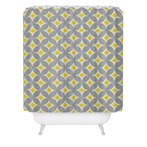 Holli Zollinger Diamond Circles Yellow Shower Curtain