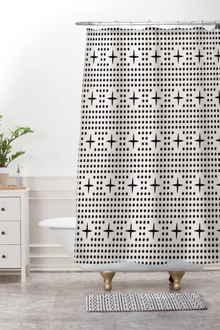 Holli Zollinger Dot And Plus Mudcloth Shower Curtain And Mat
