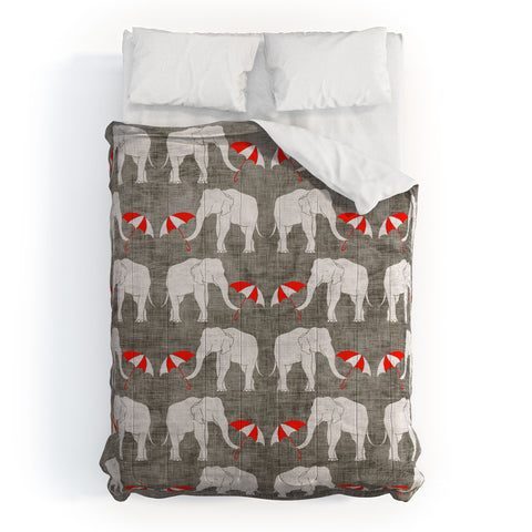 Holli Zollinger Elephant And Umbrella Comforter