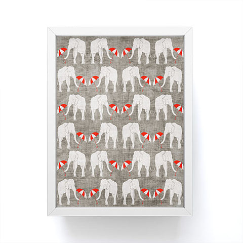 Holli Zollinger Elephant And Umbrella Framed Mini Art Print