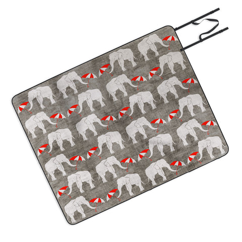 Holli Zollinger Elephant And Umbrella Picnic Blanket