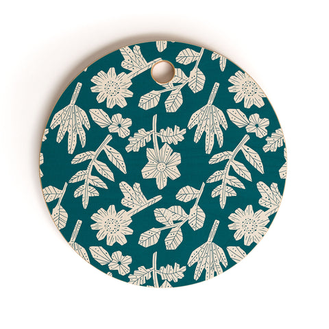Holli Zollinger ESLE TEAL LINEN Cutting Board Round