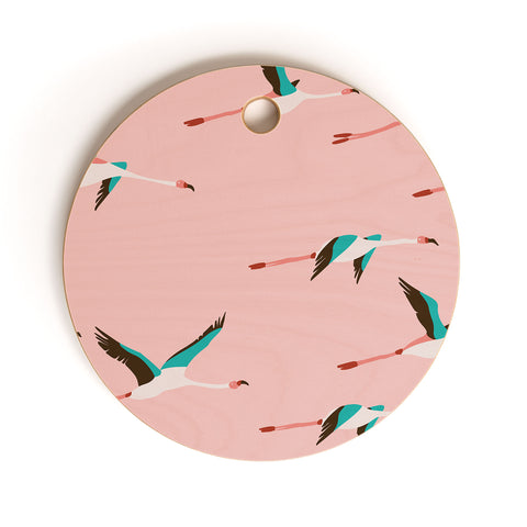 Holli Zollinger Flamingo Pink Cutting Board Round