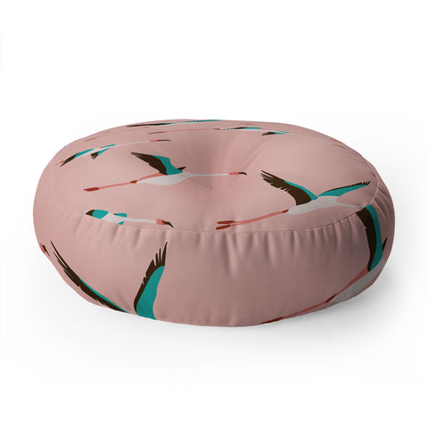 Holli Zollinger Flamingo Pink Floor Pillow Round