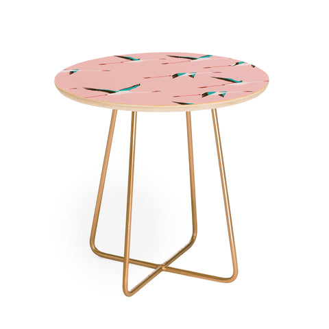 Holli Zollinger Flamingo Pink Round Side Table