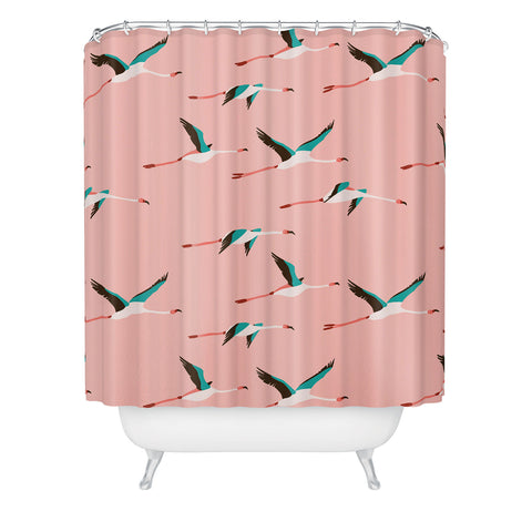 Holli Zollinger Flamingo Pink Shower Curtain