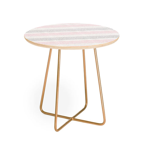Holli Zollinger FRENCH LINEN GEO STRIPE Round Side Table