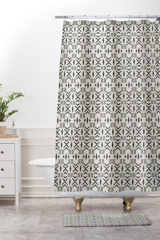 Holli Zollinger Geo Mudcloth Shower Curtain And Mat