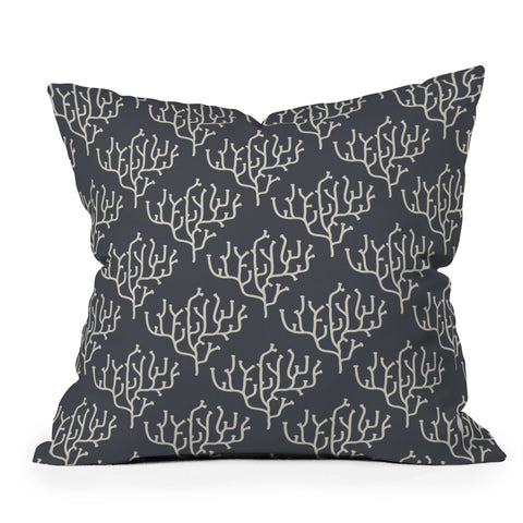 Holli Zollinger Grey Coral Throw Pillow