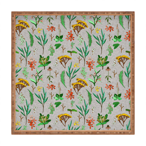Holli Zollinger HERBAL STUDY LINEN Square Tray