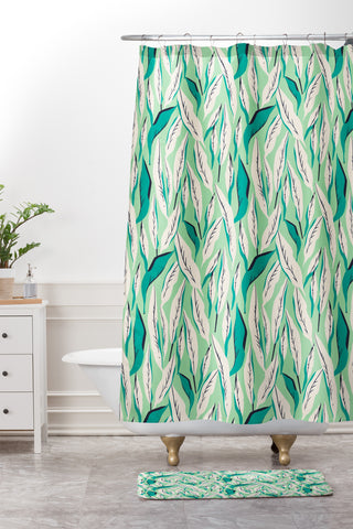 Holli Zollinger JUNGLE PALM TROPICA Shower Curtain And Mat