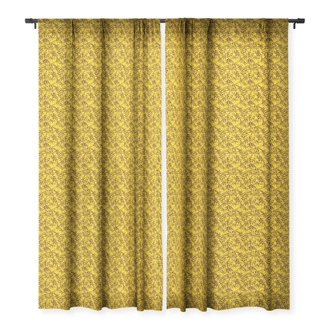 Holli Zollinger JUNGLIA PALM GOLD Sheer Window Curtain