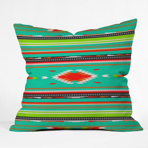 Holli Zollinger Kawa Turquoise Blanket Outdoor Throw Pillow