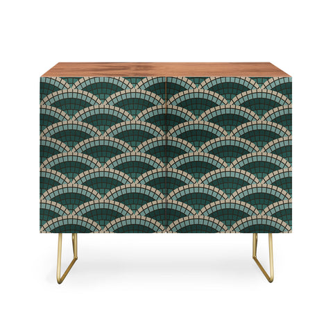 Holli Zollinger MOSAIC SCALLOP TEAL Credenza