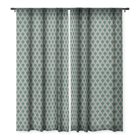 Holli Zollinger MOSAIC SCALLOP TEAL Sheer Non Repeat