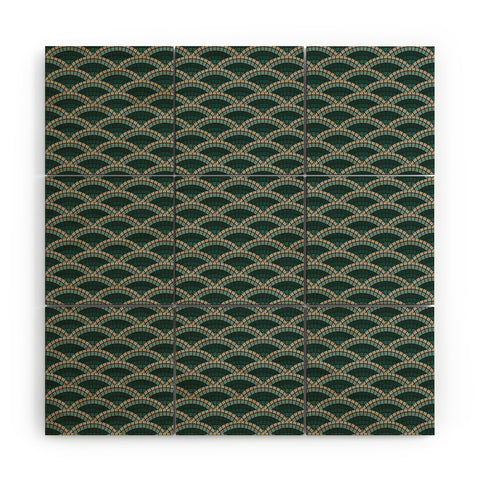 Holli Zollinger MOSAIC SCALLOP TEAL Wood Wall Mural