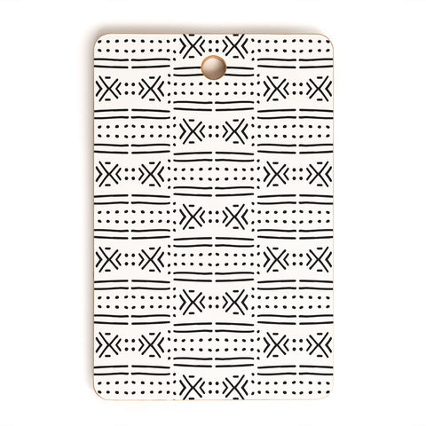 Holli Zollinger MUDCLOTH WHITE Cutting Board Rectangle