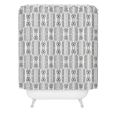 Holli Zollinger MUDCLOTH WHITE Shower Curtain