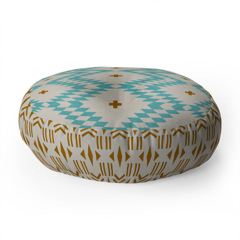 Holli Zollinger Native Natural Plus Turquoise Floor Pillow Round