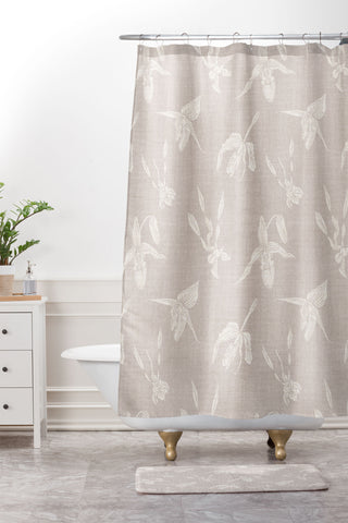 Holli Zollinger ORCHID LINEN Shower Curtain And Mat