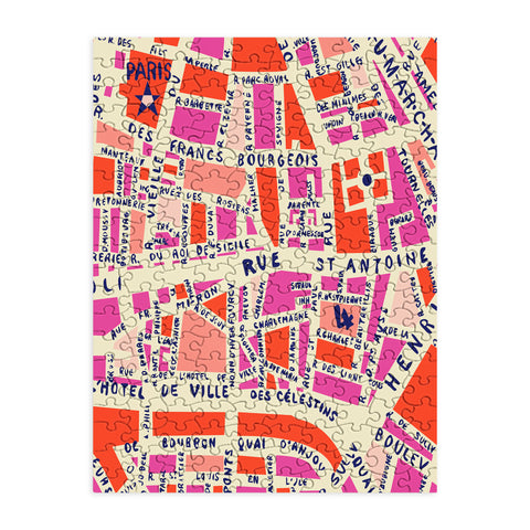 Holli Zollinger Paris Map Pink Puzzle