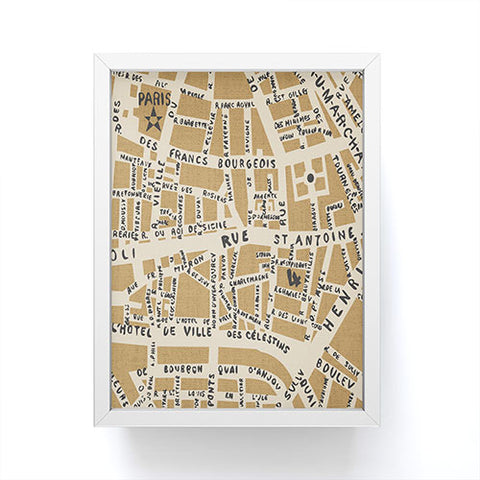 Holli Zollinger PARIS MAP RUSTIC Framed Mini Art Print