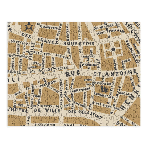 Holli Zollinger PARIS MAP RUSTIC Puzzle