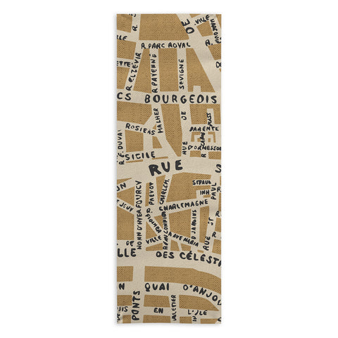 Holli Zollinger PARIS MAP RUSTIC Yoga Towel