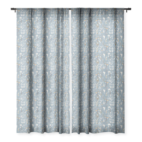 Holli Zollinger PLAYA WILDFLOWER BLUE Sheer Window Curtain