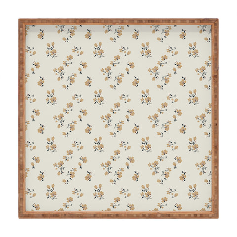 Holli Zollinger VINTAGE FLORAL NEUTRAL Square Tray