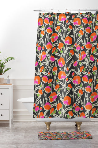 Holli Zollinger Zebrini Floral Shower Curtain And Mat