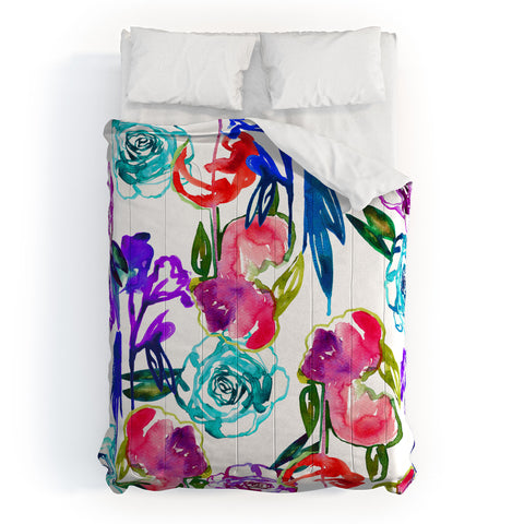 Holly Sharpe Abstract Watercolor Florals Comforter