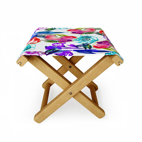 Holly Sharpe Abstract Watercolor Florals Folding Stool