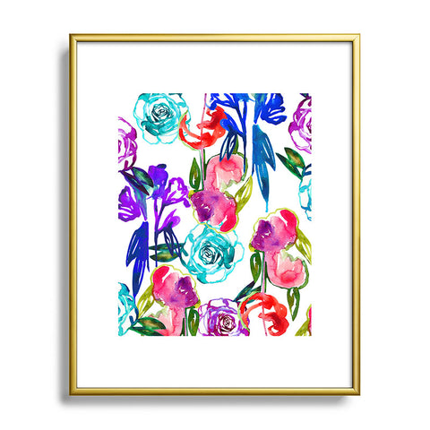 Holly Sharpe Abstract Watercolor Florals Metal Framed Art Print