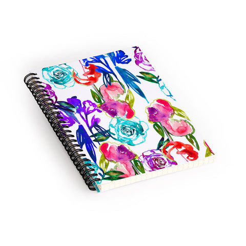 Holly Sharpe Abstract Watercolor Florals Spiral Notebook