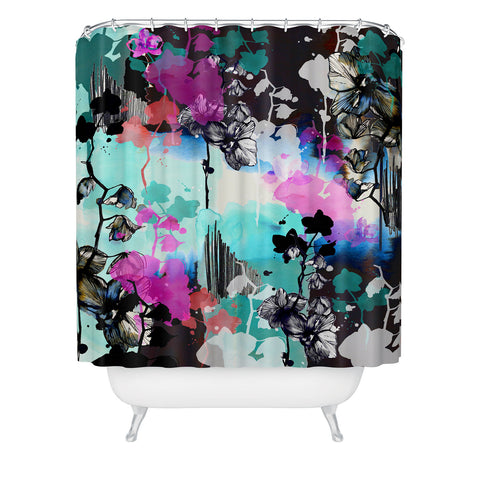 Holly Sharpe Black Orchid Shower Curtain