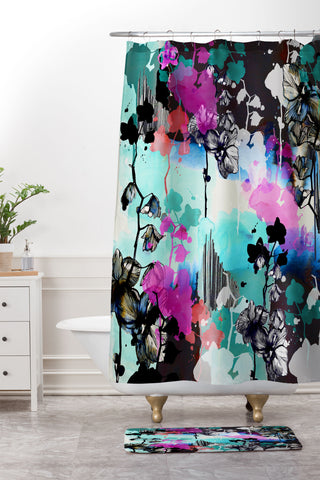 Holly Sharpe Black Orchid Shower Curtain And Mat