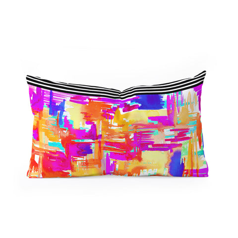 Holly Sharpe Colorful Chaos 1 Oblong Throw Pillow