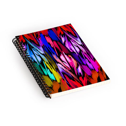 Holly Sharpe Feather Rainbow Spiral Notebook