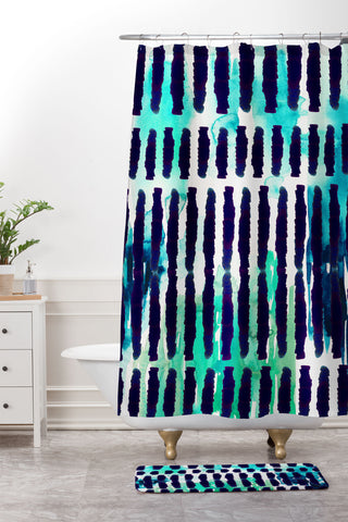 Holly Sharpe Inky Abstract Shower Curtain And Mat