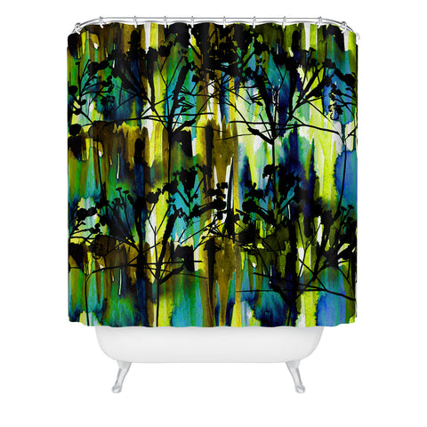 Holly Sharpe Inky Forest Shower Curtain