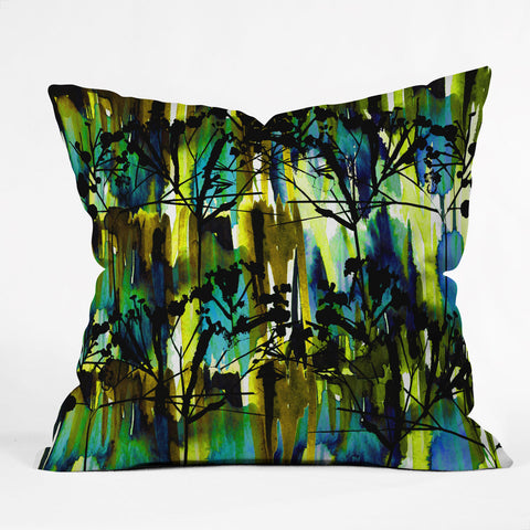 Holly Sharpe Inky Forest Outdoor Throw Pillow