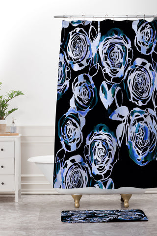Holly Sharpe Midnight Rose Shower Curtain And Mat