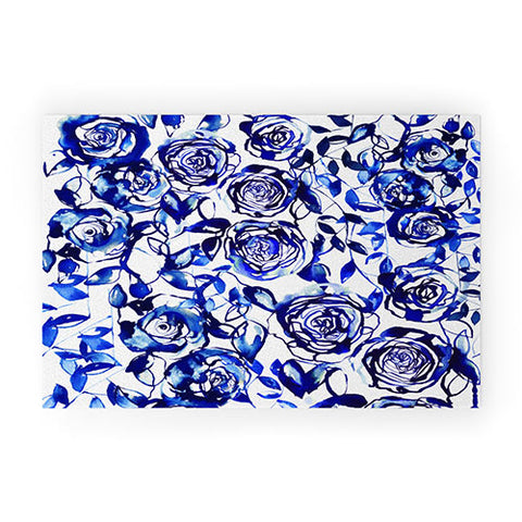 Holly Sharpe Painted Blue Welcome Mat