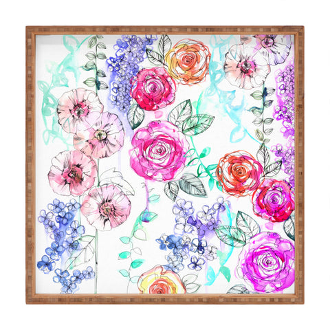Holly Sharpe Pastel Rose Garden 02 Square Tray