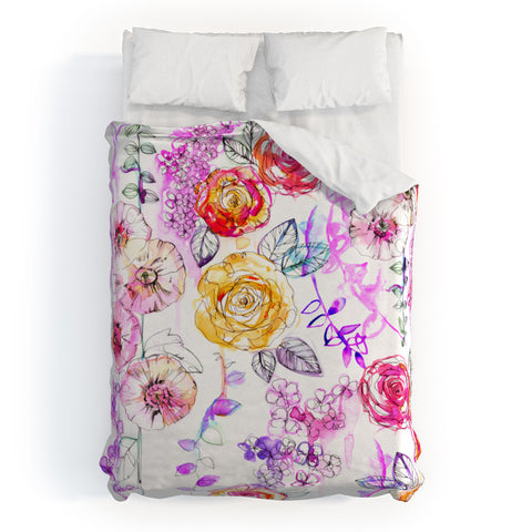 Holly Sharpe Pastel Rose Garden Duvet Cover