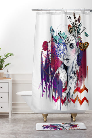Holly Sharpe Tribal Girl 1 Shower Curtain And Mat