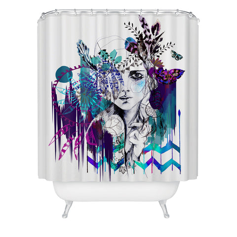 Holly Sharpe Tribal Girl Colourway Shower Curtain